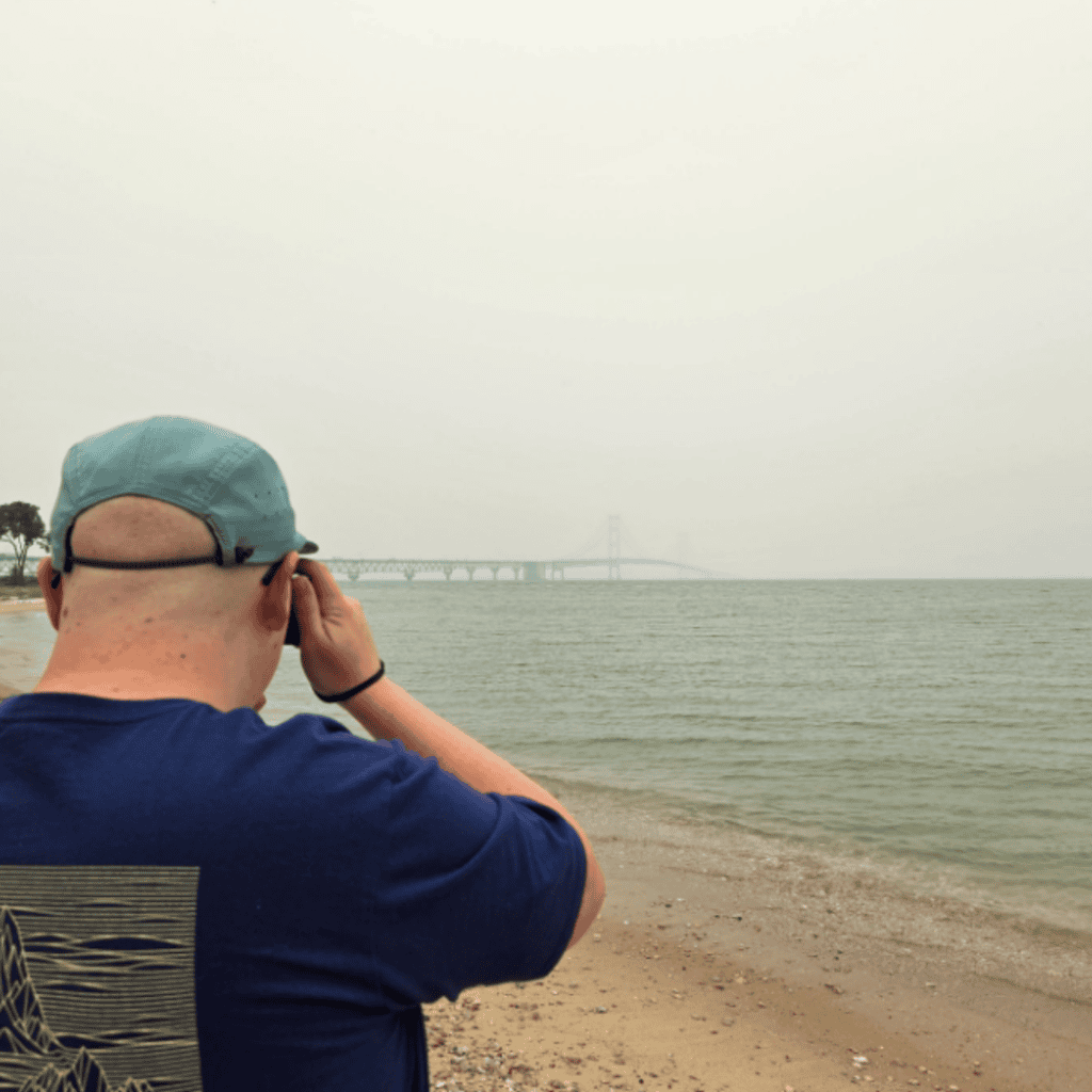 attempt to photograph the Mackinac Bridge while on that camping trip during all the Canadian wildfires in July.